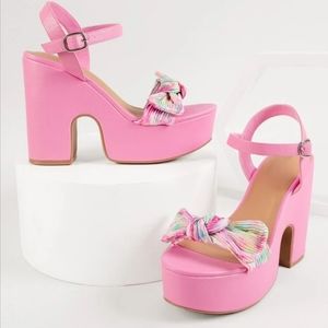 Bubble Gum pink platform heels
